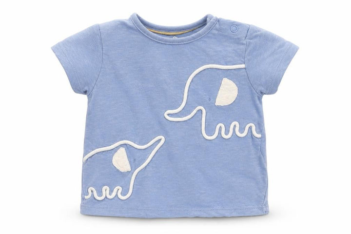 Mothercare Baby Blue Elephant T-Shirt 6-9 Months 100% Cotton Short Sleeve