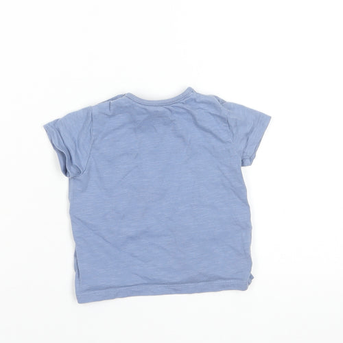 Mothercare Baby Blue Elephant T-Shirt 6-9 Months 100% Cotton Short Sleeve