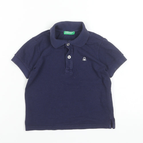 United Colors of Benetton Blue Polo Shirt 18-24 Months Unisex Cotton Top
