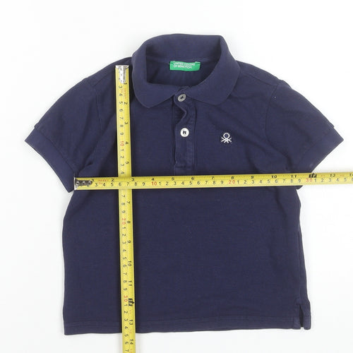 United Colors of Benetton Blue Polo Shirt 18-24 Months Unisex Cotton Top