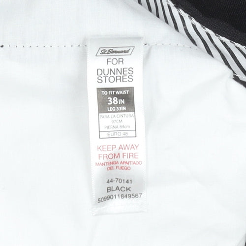St Bernard for Dunnes Stores Men's Black 38W 33L Classic Polyester Trousers