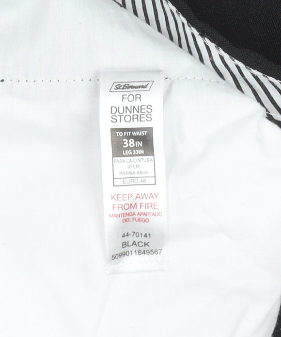 St Bernard for Dunnes Stores Men's Black 38W 33L Classic Polyester Trousers