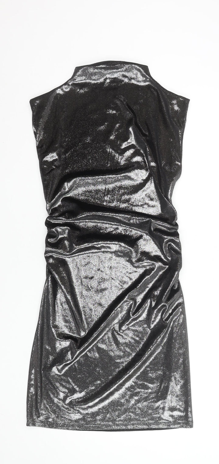 Primark Women’s Black Glitter Bodycon Sleeveless Short Dress Size S