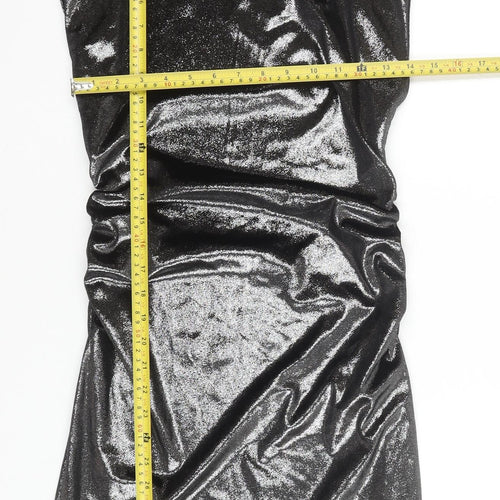 Primark Women’s Black Glitter Bodycon Sleeveless Short Dress Size S