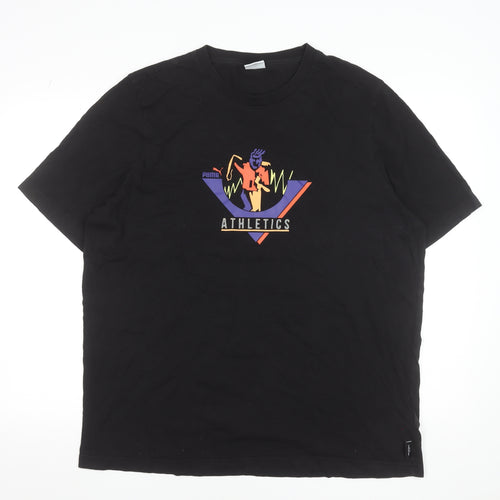 Puma Men's Black Athletics Graphic T-Shirt XL Cotton Crew Neck