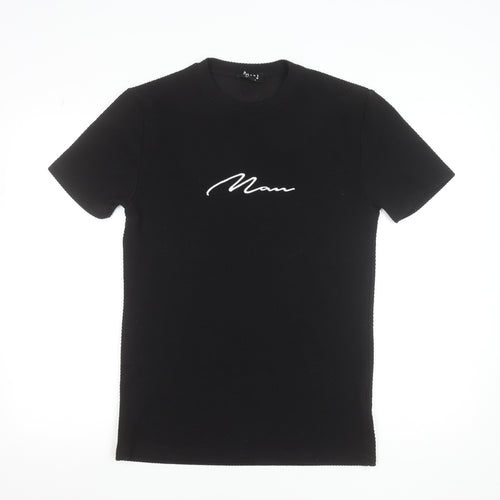 boohooMAN Men’s Black Slim Fit Crew Neck Short Sleeve T-Shirt M