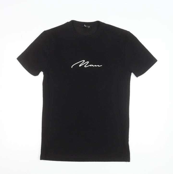 boohooMAN Men’s Black Slim Fit Crew Neck Short Sleeve T-Shirt M