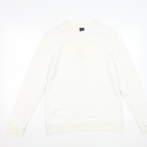 River Island Women Ivory NYC Cotton Pullover Sweatshirt Small