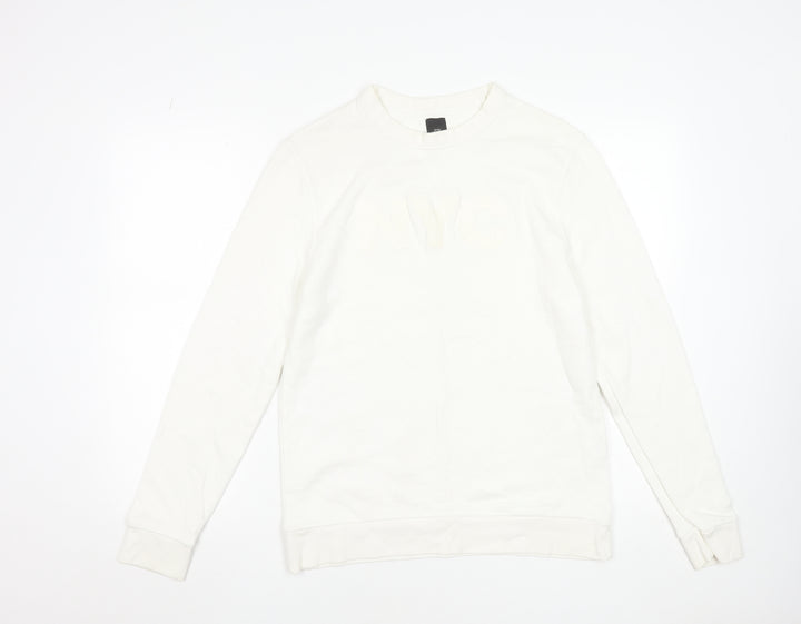 River Island Women Ivory NYC Cotton Pullover Sweatshirt Small