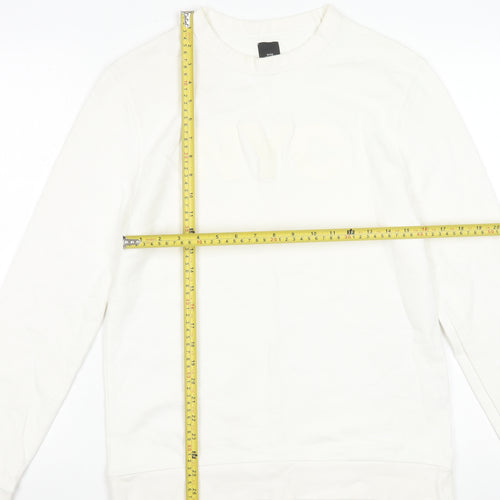River Island Women Ivory NYC Cotton Pullover Sweatshirt Small