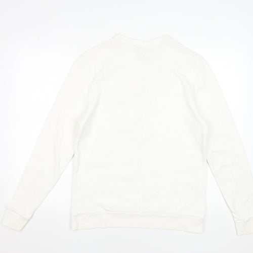 River Island Women Ivory NYC Cotton Pullover Sweatshirt Small