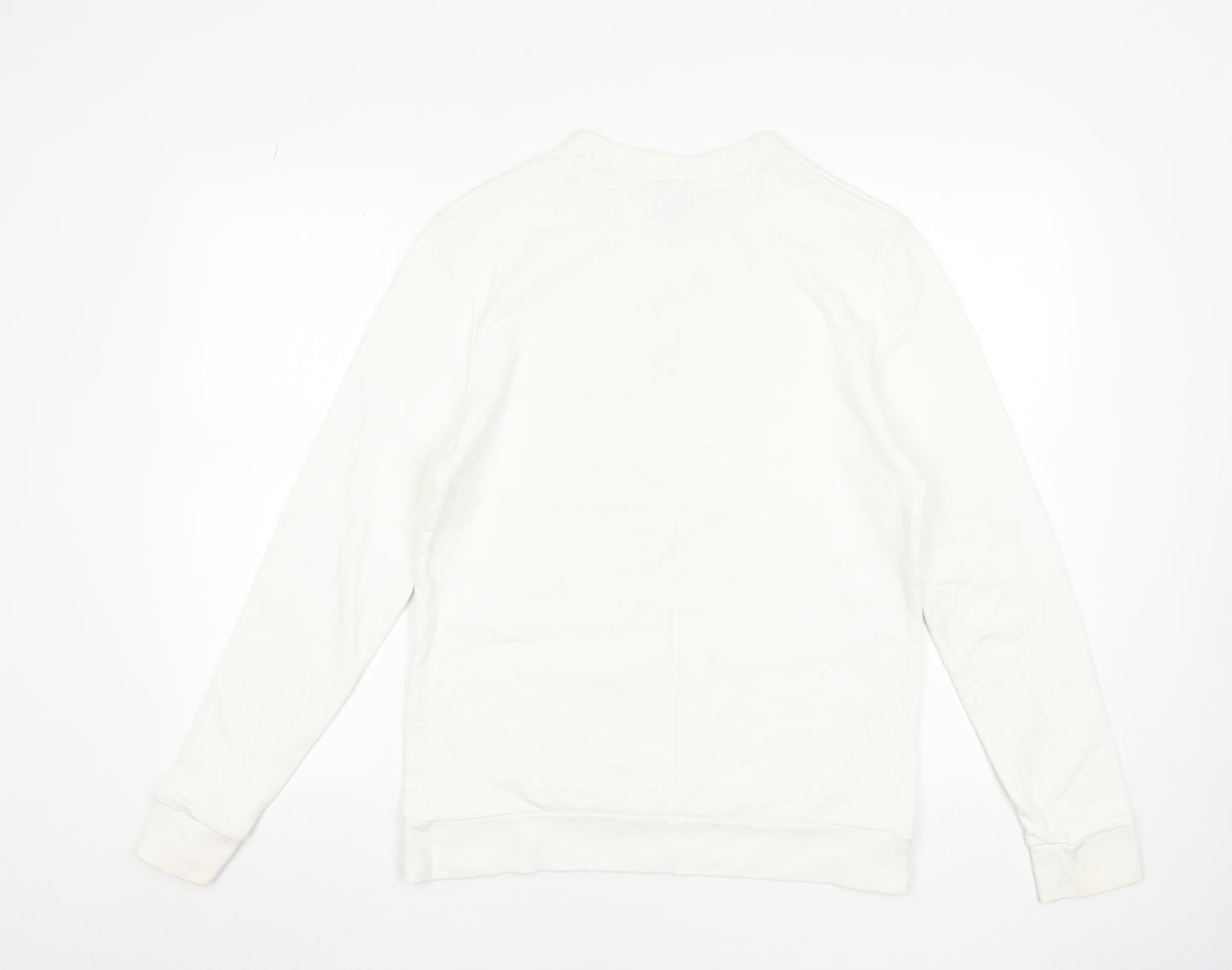 River Island Women Ivory NYC Cotton Pullover Sweatshirt Small