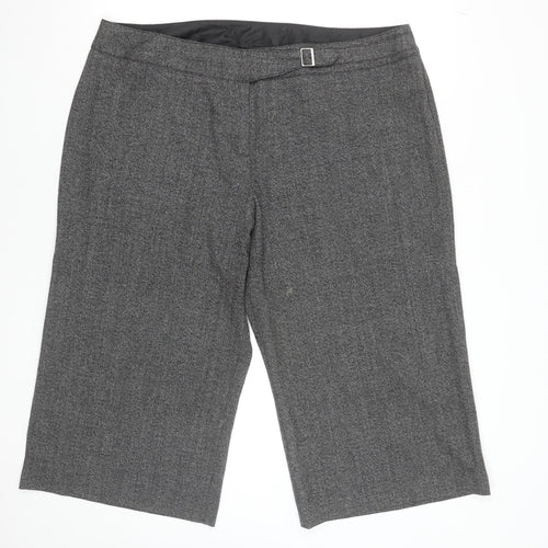 Marks and Spencer Women Grey UK 22 Bermuda Shorts with Buckle Detail