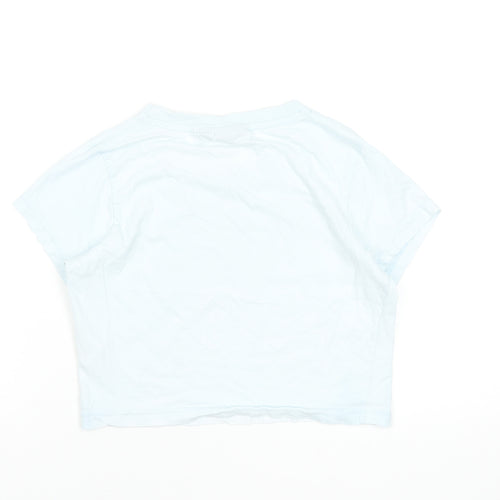 FILA Womens Blue Cropped T-Shirt Size S Short Sleeve 100% Cotton
