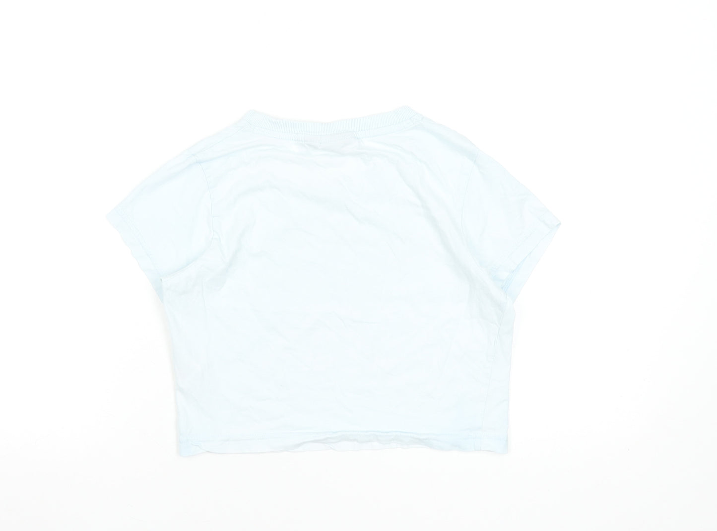 FILA Womens Blue Cropped T-Shirt Size S Short Sleeve 100% Cotton