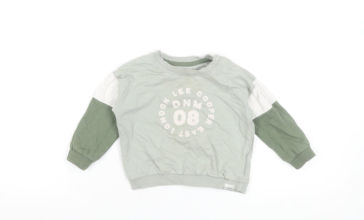 Lee Cooper Unisex Baby Green Long Sleeve Cotton Pullover T-Shirt 9-12M