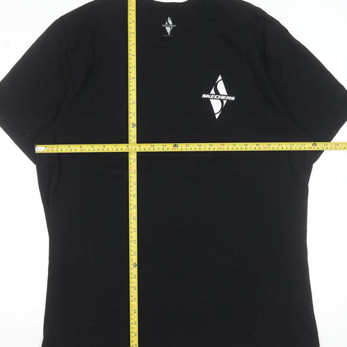 Skechers Men's Black 2XL Logo Cotton Crew Neck T-Shirt