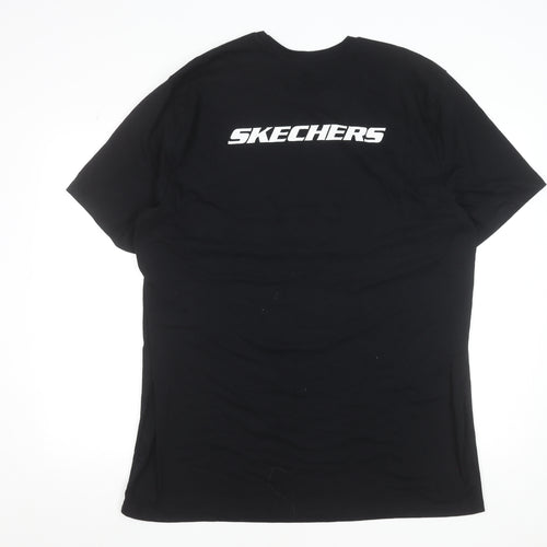 Skechers Men's Black 2XL Logo Cotton Crew Neck T-Shirt