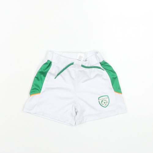 Dunnes Stores Unisex Baby White Green Football Shorts 12-18 Months Polyester