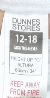Dunnes Stores Unisex Baby White Green Football Shorts 12-18 Months Polyester