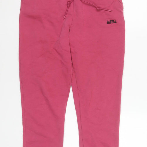 Diesel Womens Pink Cotton Fleece Jogger Sweatpants Size S