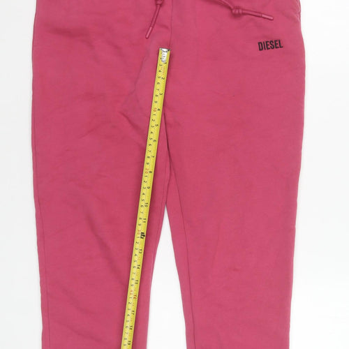 Diesel Womens Pink Cotton Fleece Jogger Sweatpants Size S