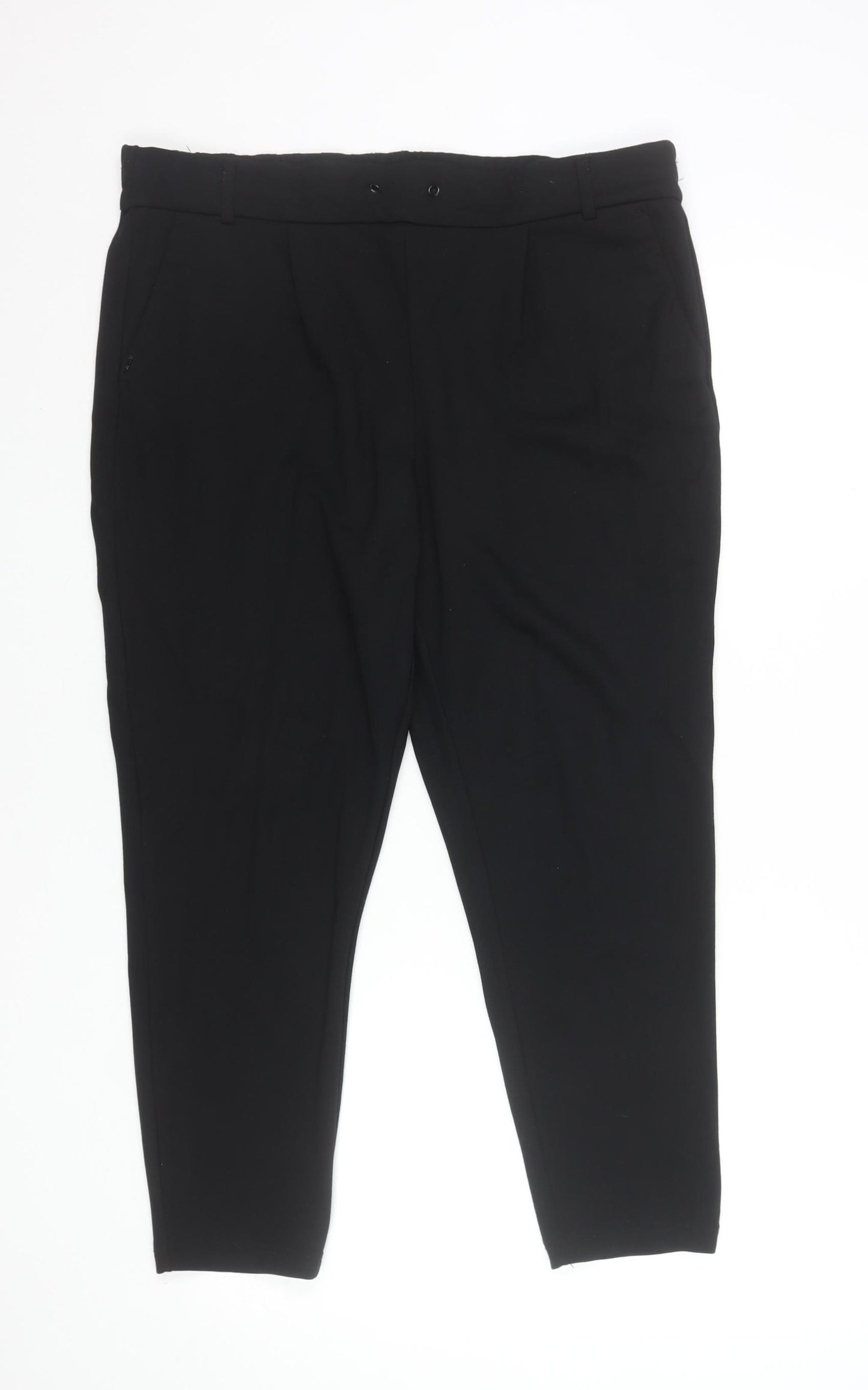 ONLY Blue Denim Women’s Black Tapered Trousers XL Viscose Blend