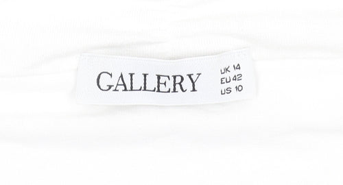 Gallery Women White Cropped Kimono Sleeve Blouse UK 14