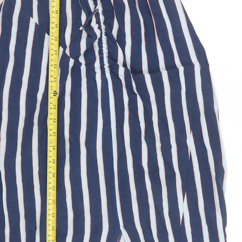 Topshop Women’s Blue Striped Long Slip Dress Size 8 Viscose Summer