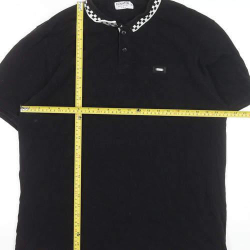 Equator Essential Mens Black 2XL Cotton Collared Polo Shirt