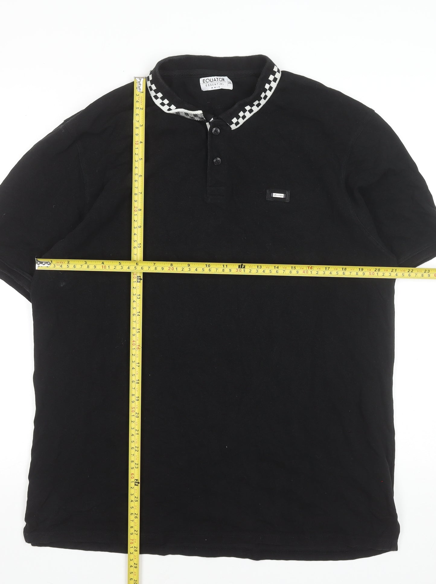 Equator Essential Mens Black 2XL Cotton Collared Polo Shirt