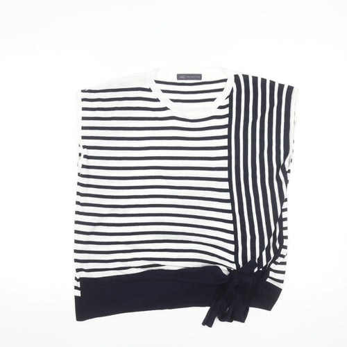 Marks and Spencer Women’s Multicoloured Striped Crew Neck Sleeveless Pullover Jumper Size 16
