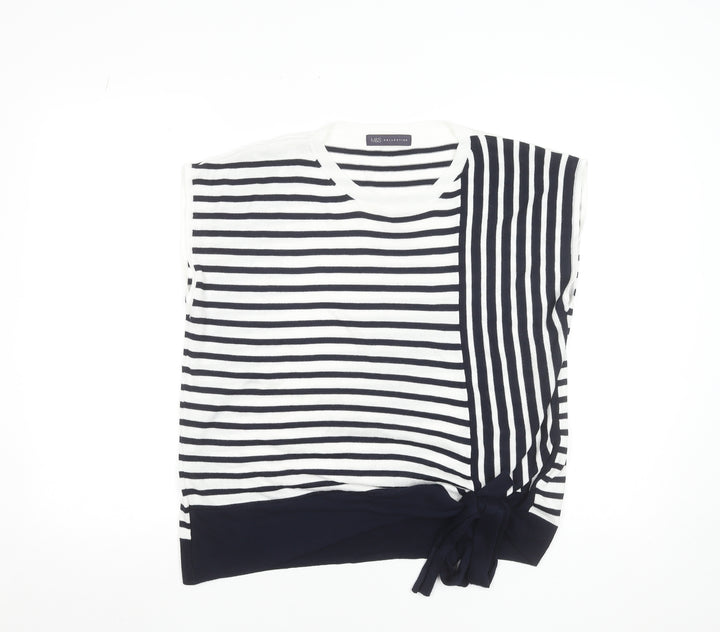 Marks and Spencer Women’s Multicoloured Striped Crew Neck Sleeveless Pullover Jumper Size 16