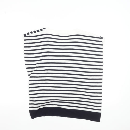 Marks and Spencer Women’s Multicoloured Striped Crew Neck Sleeveless Pullover Jumper Size 16