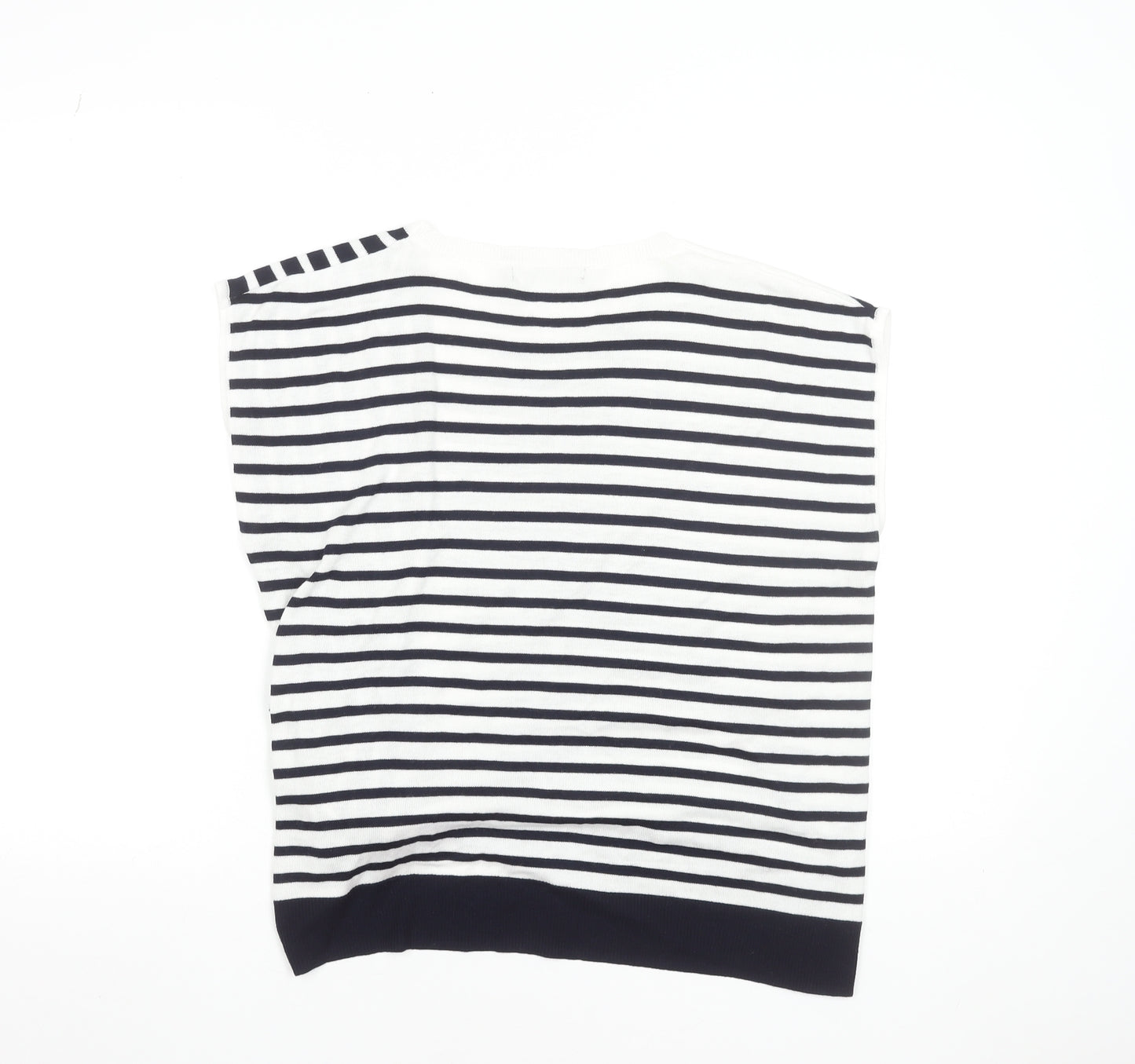 Marks and Spencer Women’s Multicoloured Striped Crew Neck Sleeveless Pullover Jumper Size 16