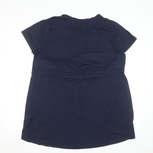 New Look Women Blue Size 16 Short Sleeve T-Shirt Dress