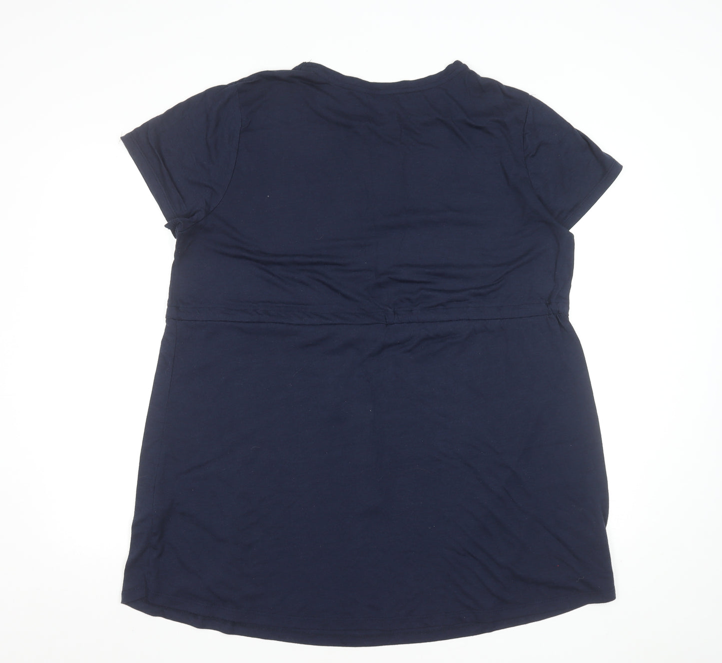 New Look Women Blue Size 16 Short Sleeve T-Shirt Dress