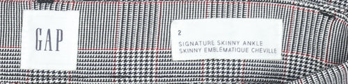 GAP Women’s Grey Check Skinny Ankle Trousers Size 6 Slim Plaid Workwear