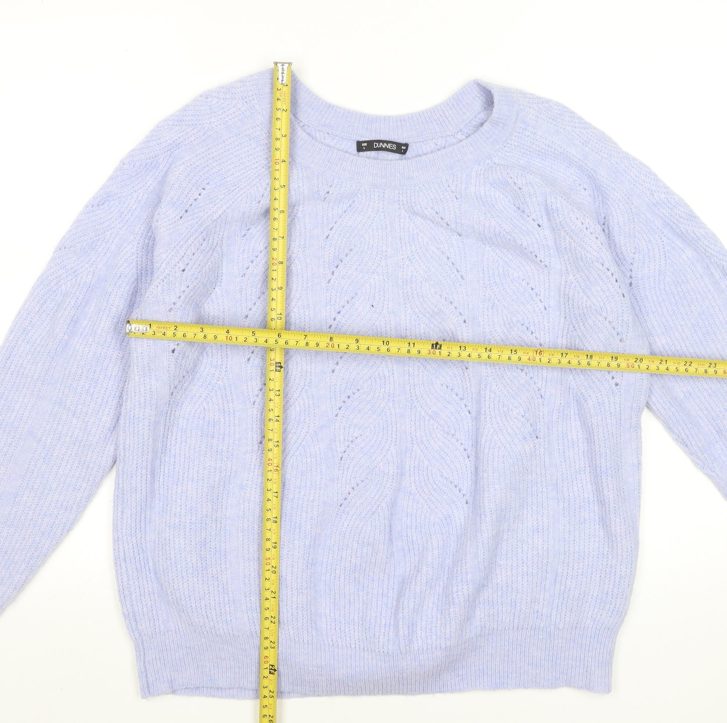 Dunnes Stores Women’s Purple Cable Knit Crew Neck Jumper Size L