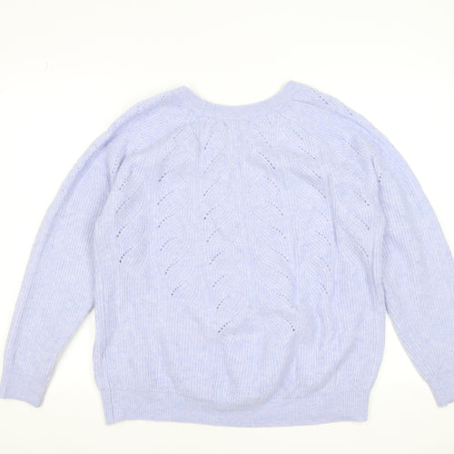 Dunnes Stores Women’s Purple Cable Knit Crew Neck Jumper Size L