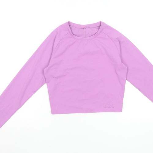 Diesel Women’s Purple Long Sleeve Cropped Active Top Small