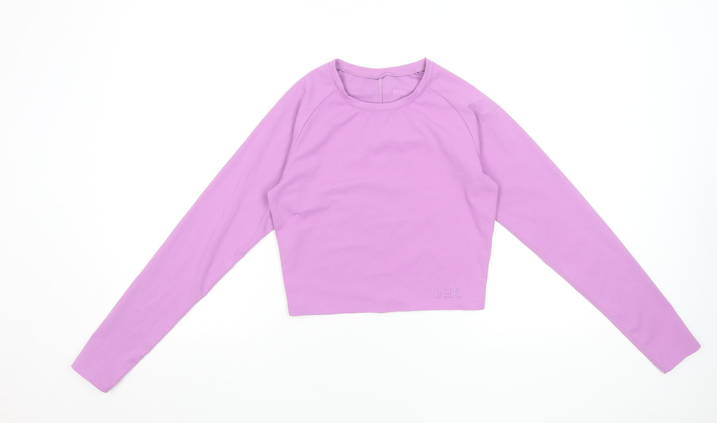 Diesel Women’s Purple Long Sleeve Cropped Active Top Small