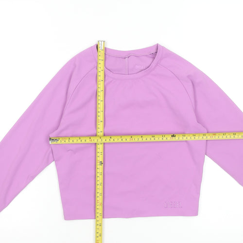 Diesel Women’s Purple Long Sleeve Cropped Active Top Small