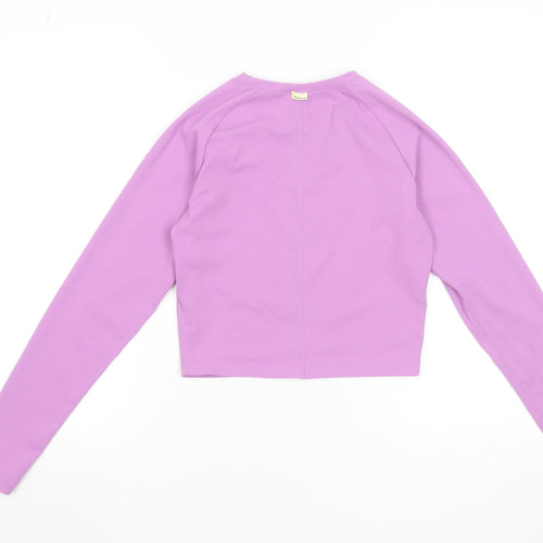 Diesel Women’s Purple Long Sleeve Cropped Active Top Small