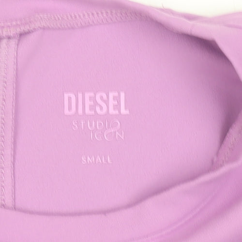 Diesel Women’s Purple Long Sleeve Cropped Active Top Small