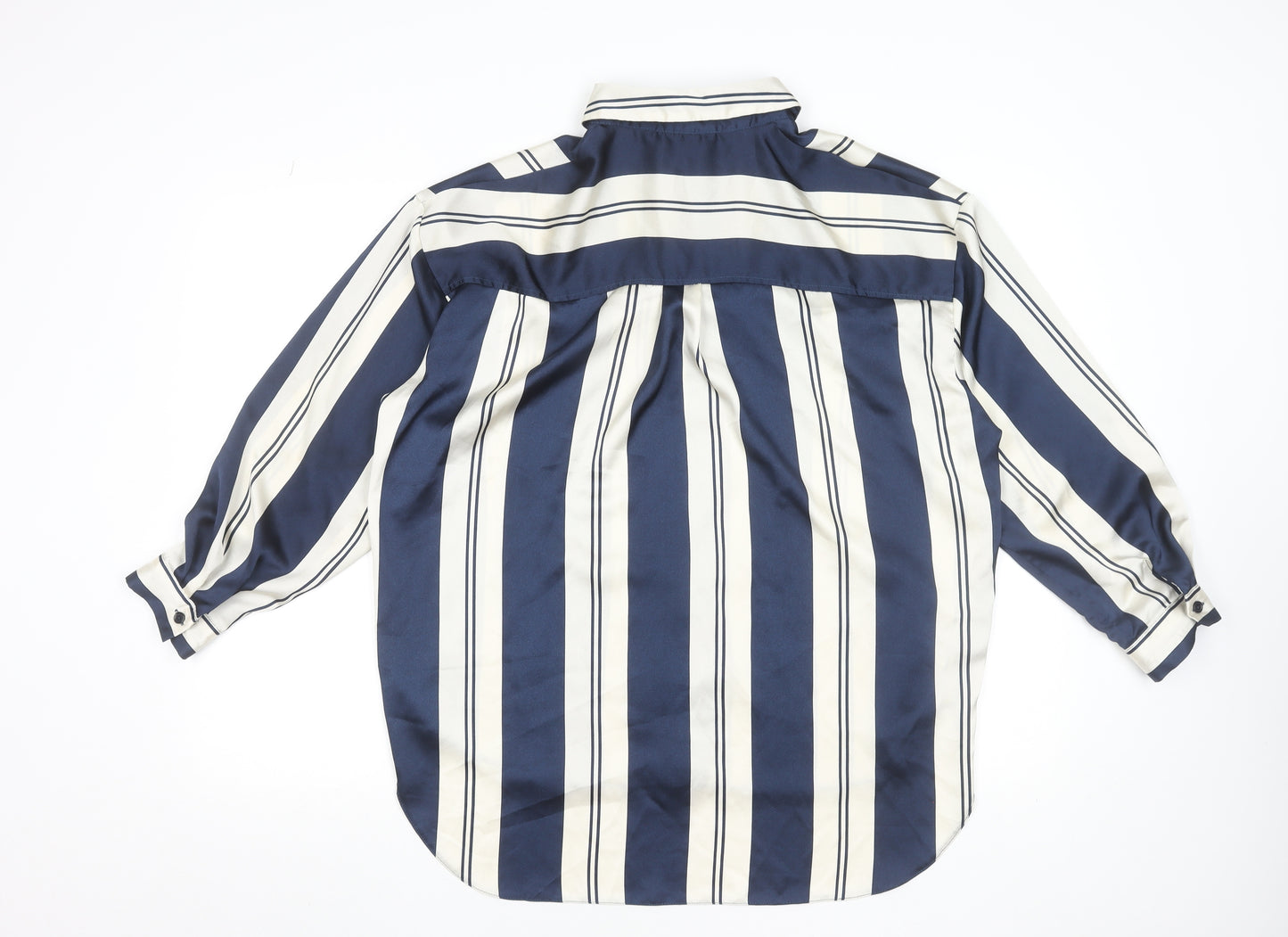 New Look Women Blue Striped Collared Button-Up Shirt UK 10
