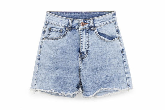 Colorful Premium Women's Blue Size 6 High Waist Denim Cut-Off Shorts