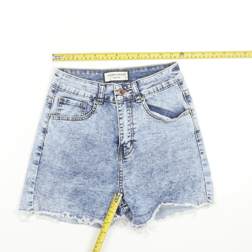 Colorful Premium Women's Blue Size 6 High Waist Denim Cut-Off Shorts