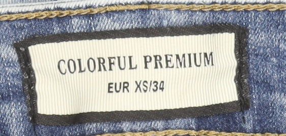 Colorful Premium Women's Blue Size 6 High Waist Denim Cut-Off Shorts