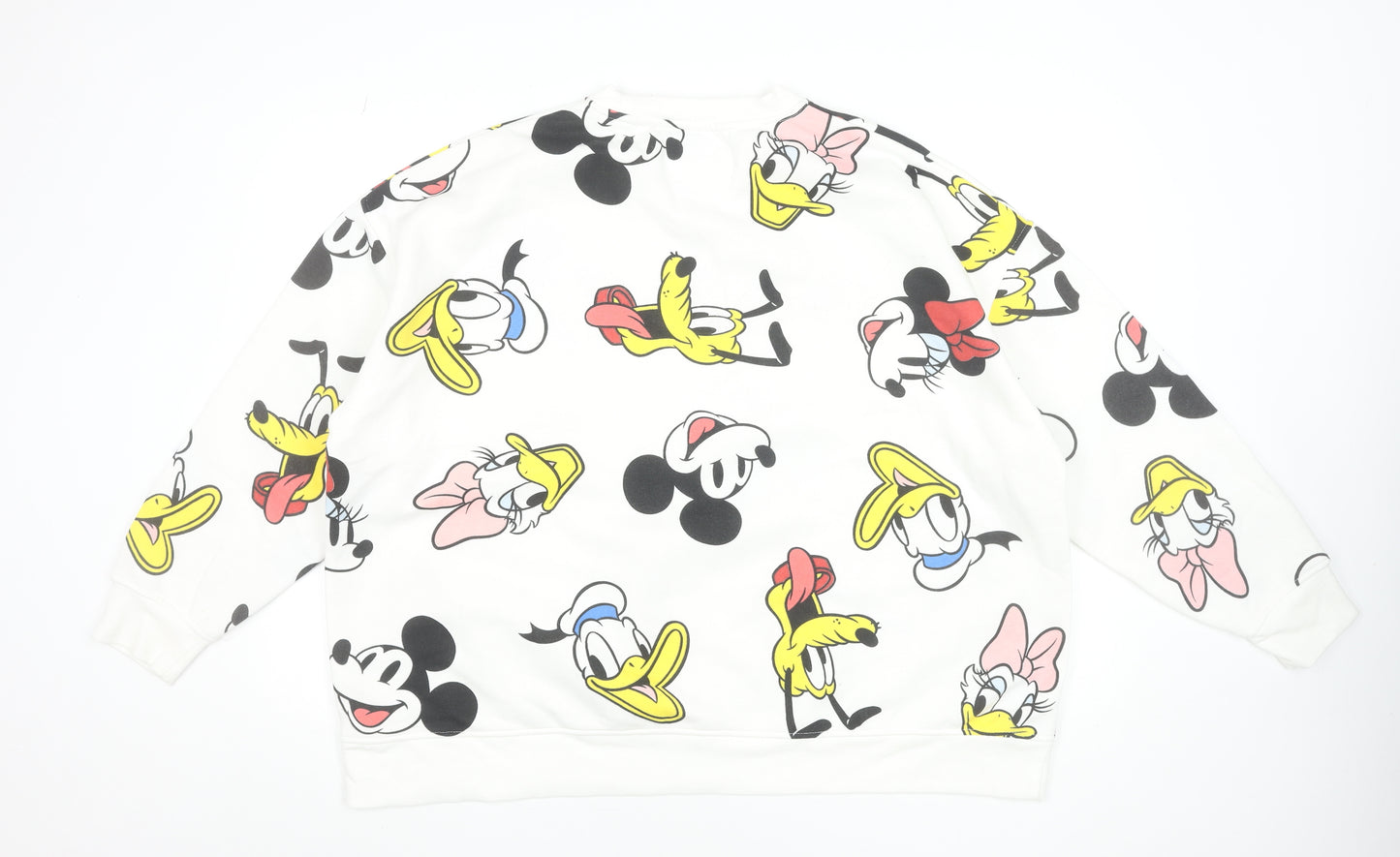 Disney Womens White Cartoon Print Pullover Sweatshirt 2XL